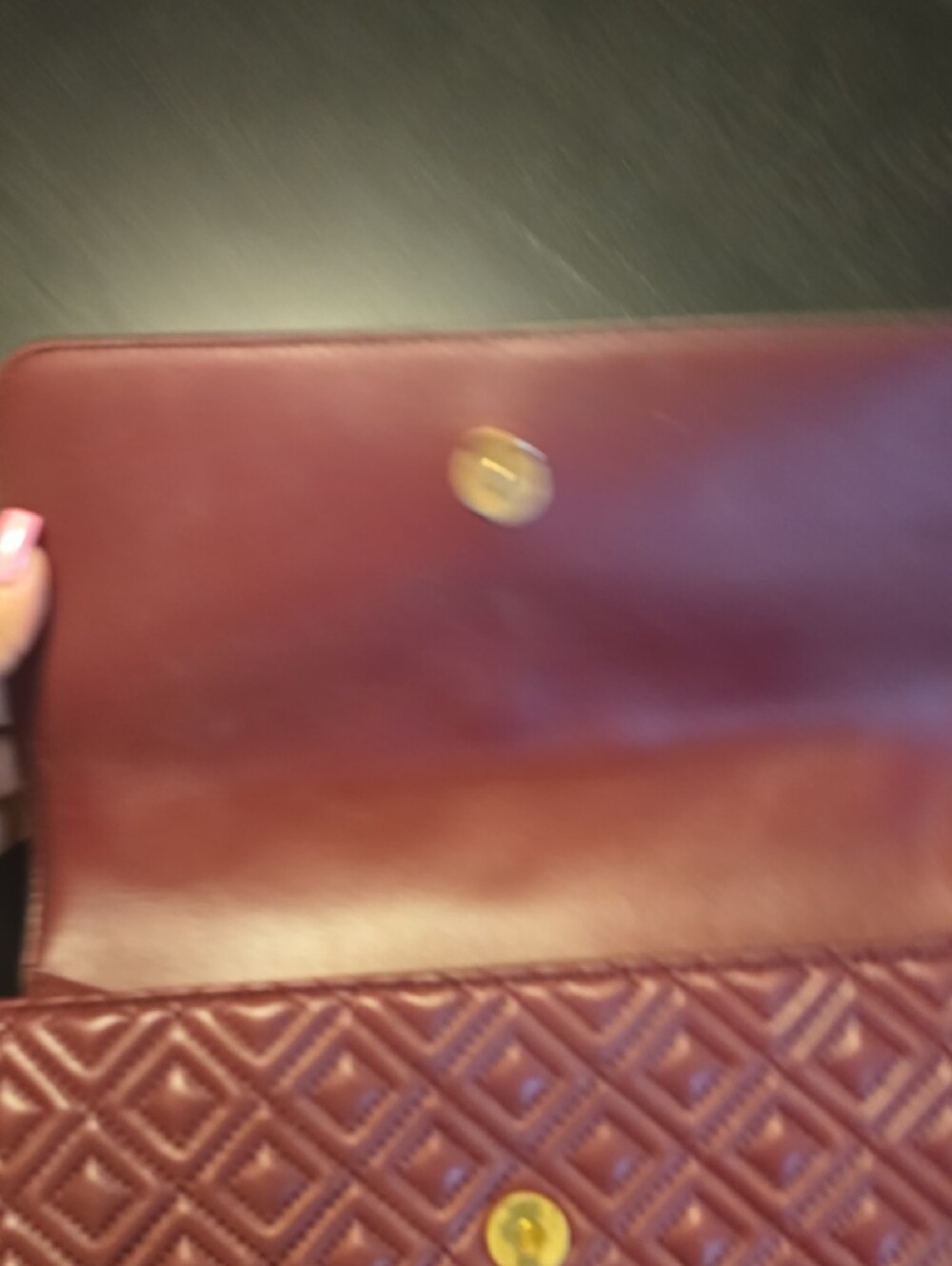 Tory Burch Quilted Leather Shoulder Bag in Deep Burgundy - Picture 9 of 15